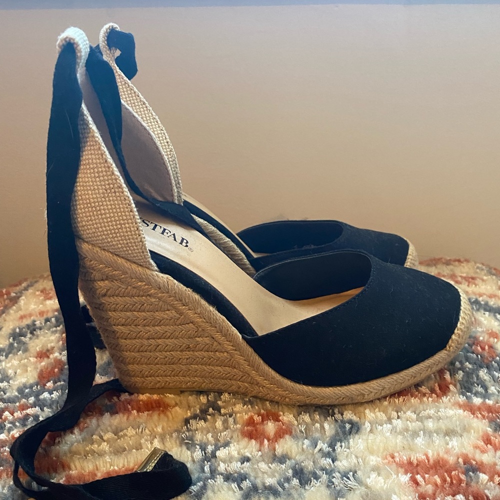 Just Fab wedge sandal. 7.5. Never worn.